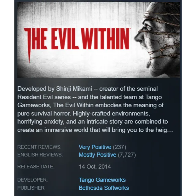 The Evil Within (Steam key | RU+CIS