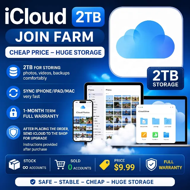 ⭐ iCloud 2TB — 1 месяц | Join Farm | Полная гарантия