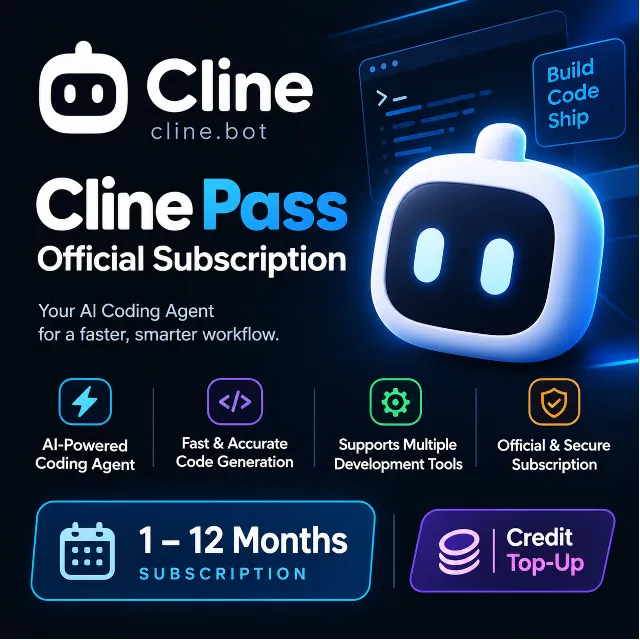 Официальная подписка Cline.Bot / Cline Pass на 1-12 месяцев - пополнение баланса