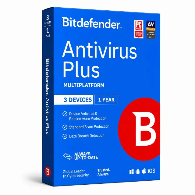 Bitdefender Antivirus Plus 3 Devices 1Year Multiplatform _ Middle east