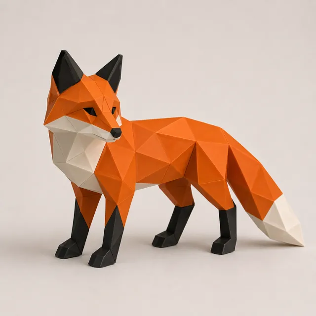 Фигурка лиса low poly