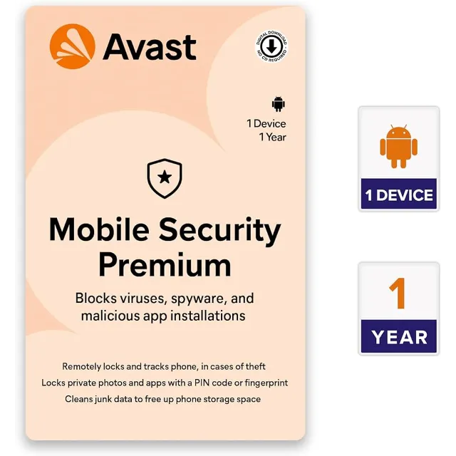 Avast Mobile Security Premium 1 Device 1 Year for Android _ Global