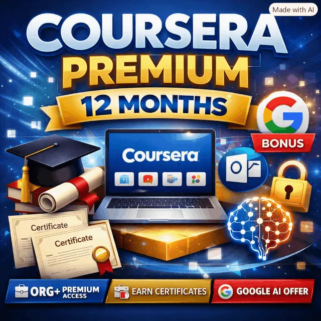 Coursera Premium 12 месяцев | Сертификаты | Готовый аккаунт | Google AI Bonus