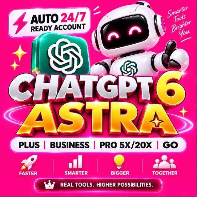 [АВТО 24/7] [ГОТОВЫЙ АККАУНТ] CHATGPT 6 ASTRA 🔥 PLUS | BUSINESS | PRO 5X/20X | GO