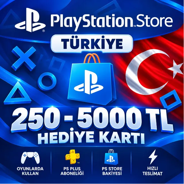 Код подарочной карты PlayStation (PSN) — Турция | PS4 | PS5 | 250–5000 ТЛ