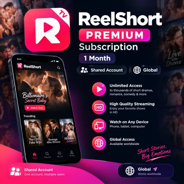ReelShort Premium 1 Month – Shared Account | Global Access