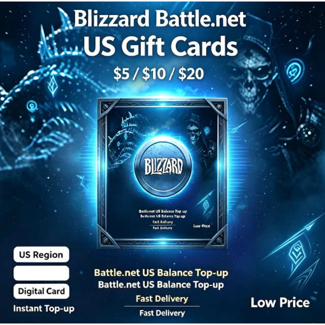 Подарочные карты Blizzard Battle.net для США на сумму 5/10/20 долларов | Пополнение