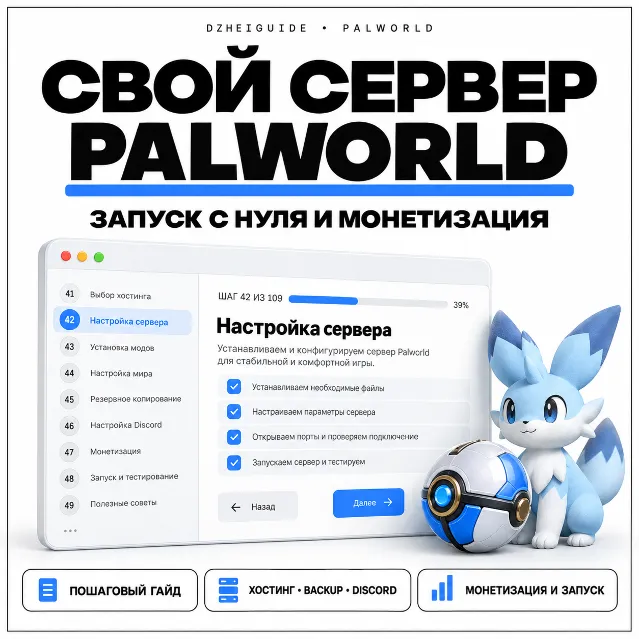Свой игровой сервер Palworld - запуск с нуля и монетизация | by DzheiGuide