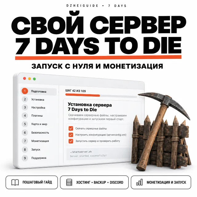 Свой игровой сервер 7 Days to Die - запуск с нуля и монетизация | by DzheiGuide