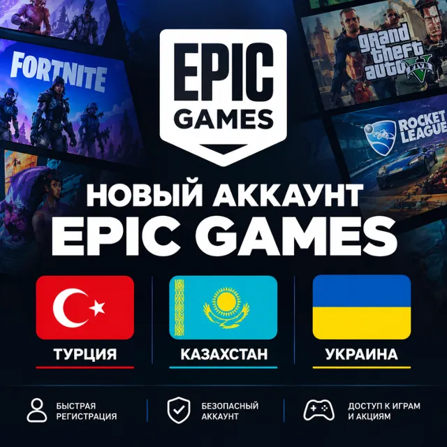 НОВЫЙ АККАУНТ EPIC GAMES (Турция/Казахстан/Украина/Аргентина)