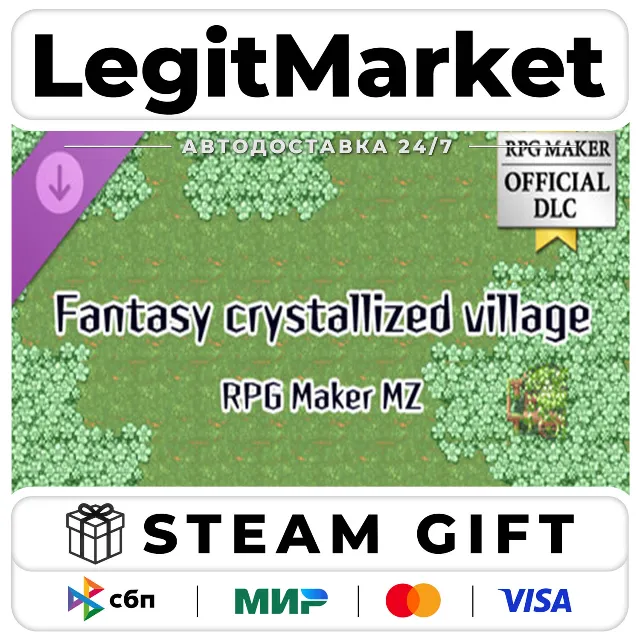 DLC RPG Maker MZ - Fantasy crystallized village Tileset / Steam АВТО / РУ + МИР