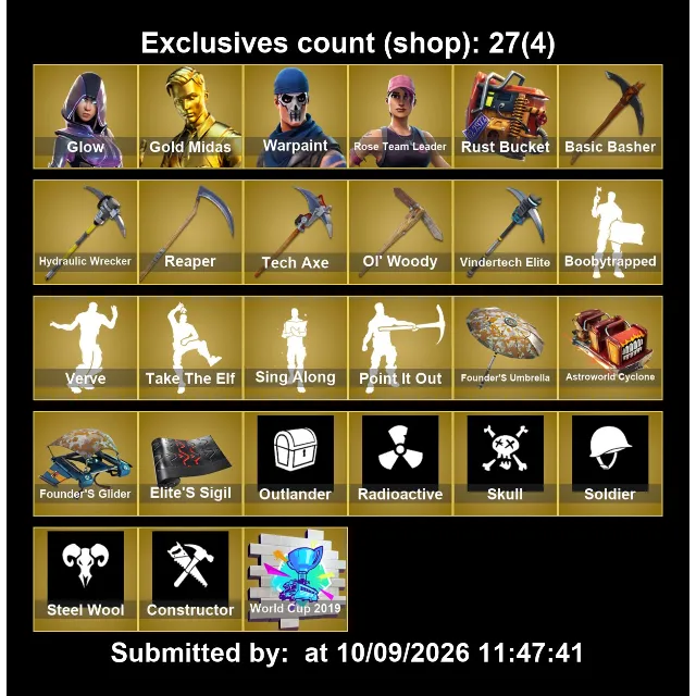 Мгновенный доступ • FN (все платформы) • 345 skins • OG STW • 5550 VB • Полный доступ