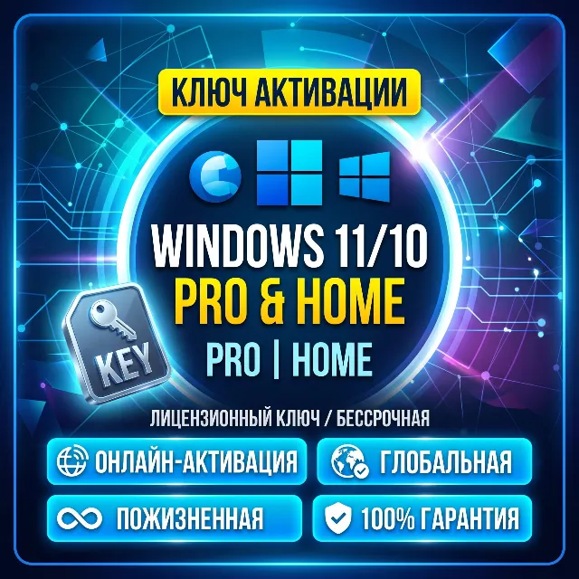 Ключ активации Windows 11/10 Pro или Home — Онлайн‑активация | Глобальная | Пожизненн
