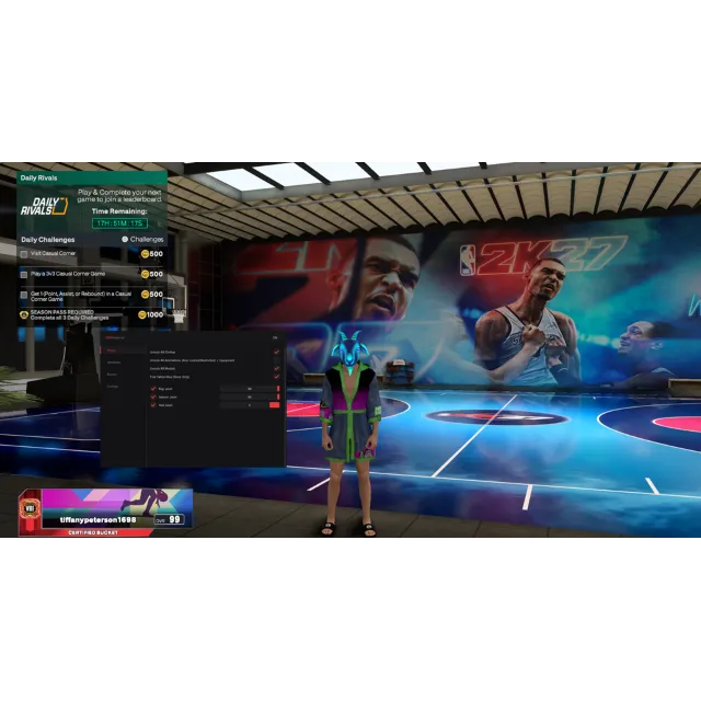 Unnamed Internal для NBA 2K27 на ПК — Auto Green, атрибуты, бейджи и бусты