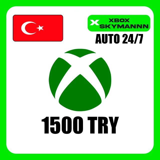 XBOX LIVE 1500 TRY ТУРЦИЯ КАРТА ПОПОЛНЕНИЯ АВТО 24/7