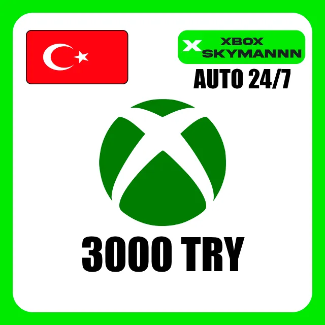 XBOX LIVE 3000 TRY ТУРЦИЯ КАРТА ПОПОЛНЕНИЯ АВТО 24/7