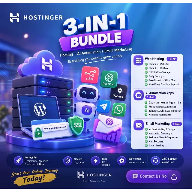 Hostinger -3-IN-1 Bundle 1 Year