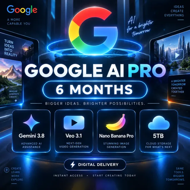 GOOGLE AI PRO (6 месяцев) 🔥 Gemini 3.8 | Nano Banana Pro | Veo 3.1 | Хранилище 5 ТБ