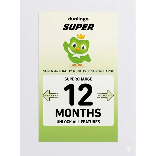 DUOLINGO SUPER / 12 месяцев / код активации