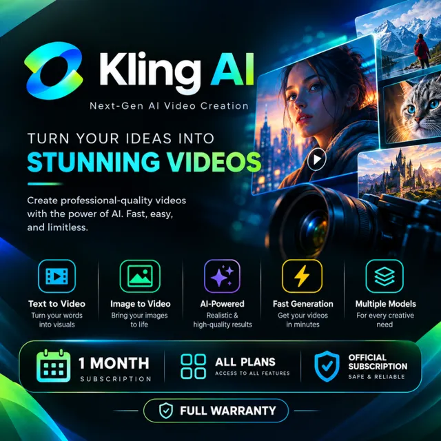 Kling AI — Все тарифы | 1 месяц | Официальная подписка | Полная гарантия