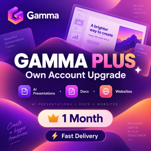 Gamma AI Plus / Pro | 1 месяц | Апгрейд своего аккаунта | Быстрая выдача