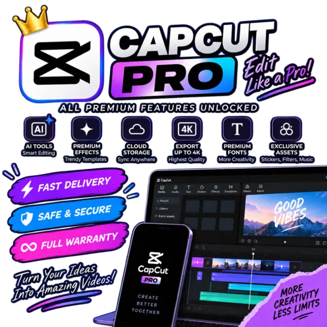 CapCut Pro Ultra Standard 1-12М | Аккаунт или Апгрейд | Полная гарантия