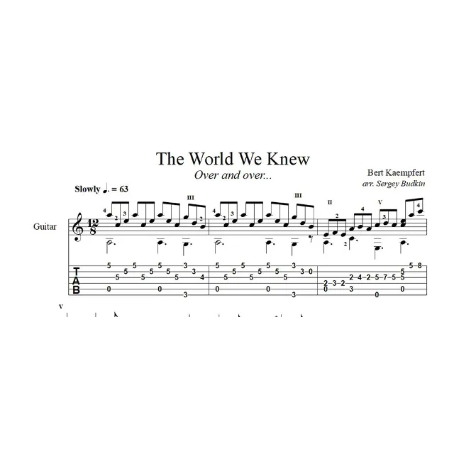 The World We Knew (Over and Over) ноты для гитары