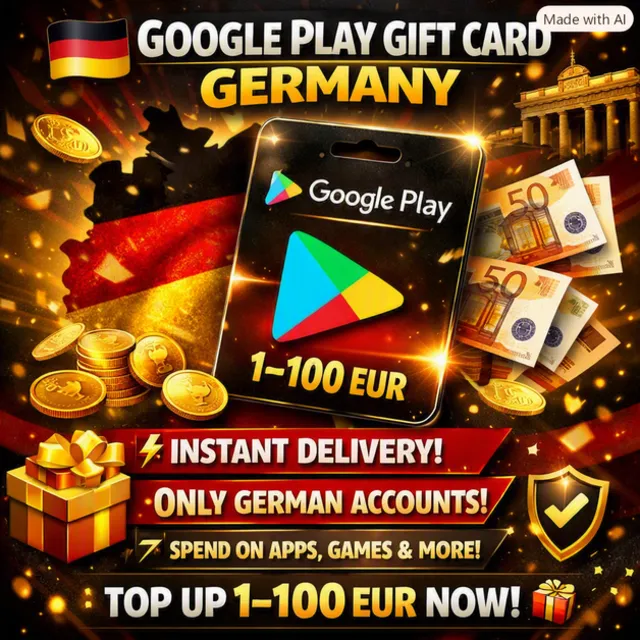 🇩🇪 Google Play Подарочная карта Германия | 1–100 EUR | ⚡ Мгновенная доставка 🎁