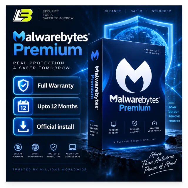Malwarebytes Premium (срок действия — до 1 года; для Windows, Mac, Android)