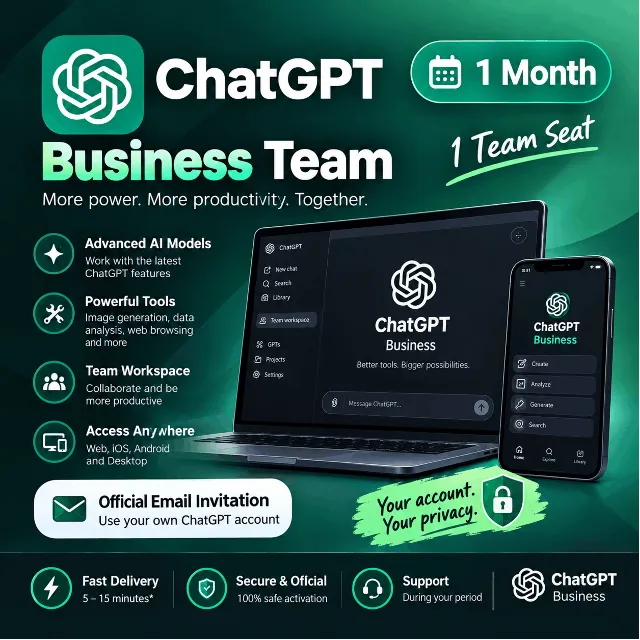 ChatGPT Business Team 1 месяц | Официальное приглашение на Email