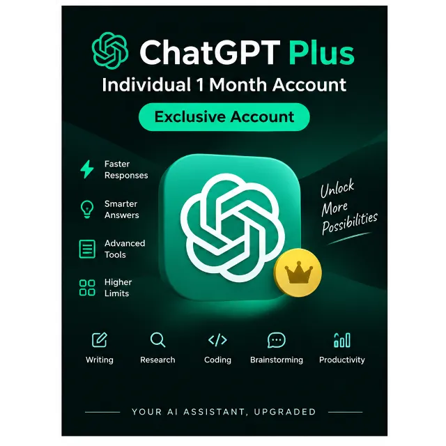 Индивидуальная учетная запись ChatGPT Plus (1 месяц) — Эксклюзивный аккаунт-личный ка