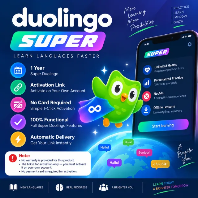 Super Duolingo 1 Year Activation Link Your Own Account