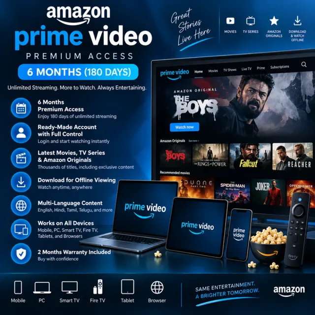 Amazon Prime Video Premium 6 Months 180 Days Account