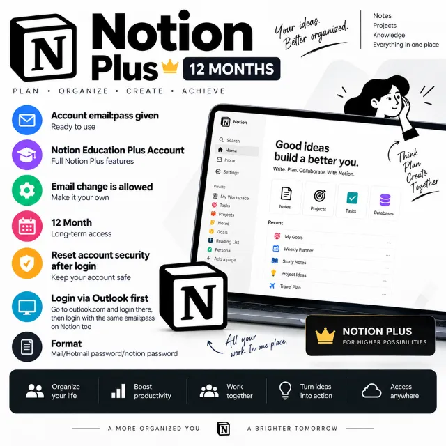 Notion Plus 12 Months Account Email Pass Change Allowed