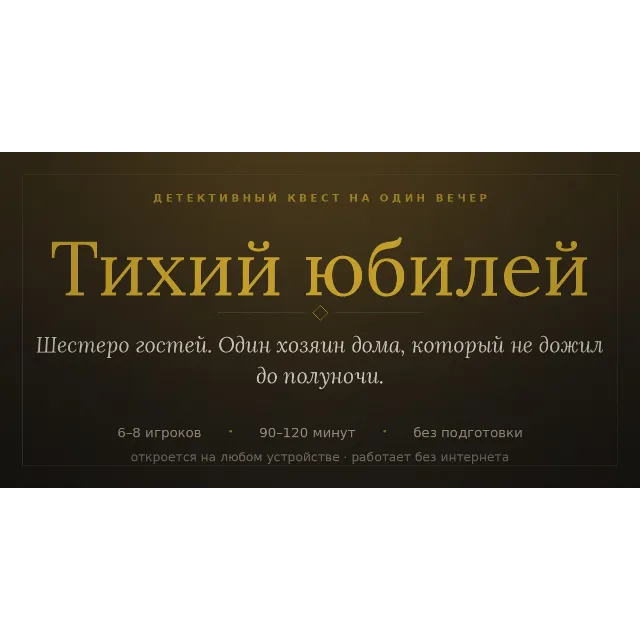 Детективный квест для компании «Тихий юбилей», 6-8 человек, 2 часа