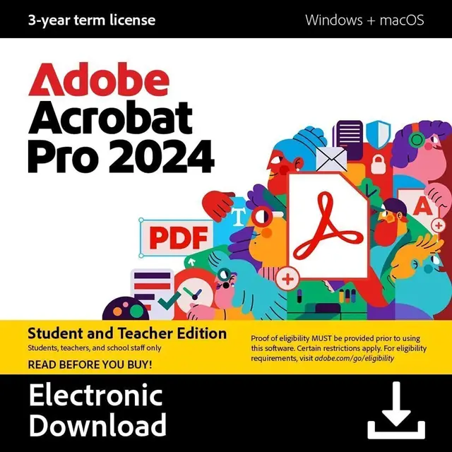Adobe Acrobat Pro 2024 | Для студентов и преподавателей | Редактор PDF и ЭЦП | 3 ГОДА