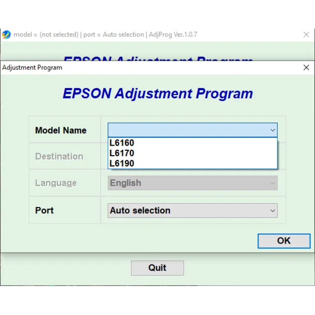 Epson L6160 L6170 L6190 Adjustment Program