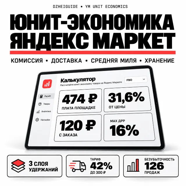 Калькулятор юнит-экономики Яндекс Маркета: комиссия, миля, хранение - By DzheiGuide