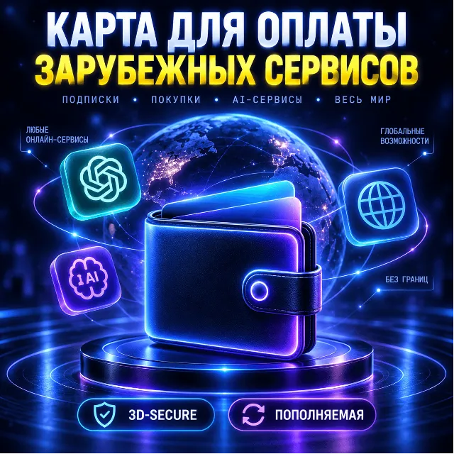 Виртуальная карта США USD (5$-100$) 🟢 Оплата зарубежных сервисов