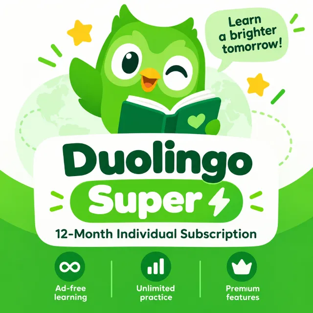 Duolingo Super (12 месяцев) | На ваш аккаунт