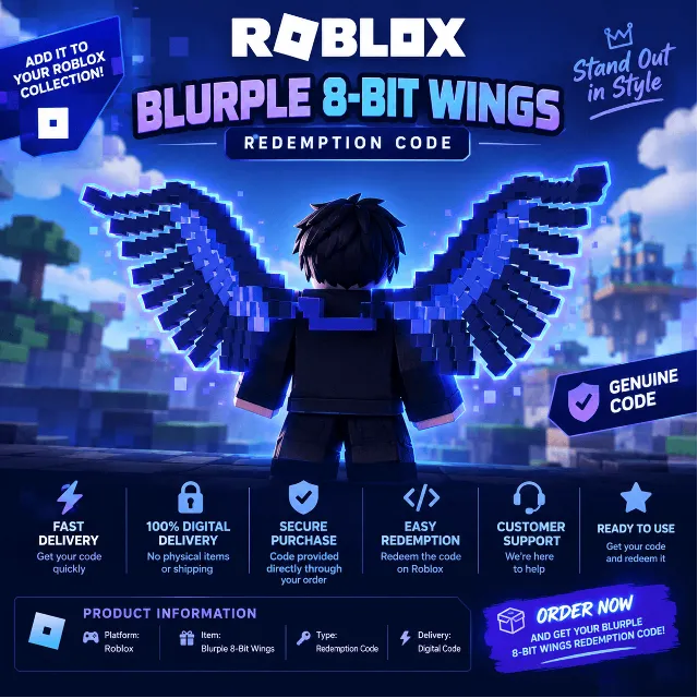 Roblox Blurple 8-Bit Wings 🪽 | Promo Code | Discord Quest