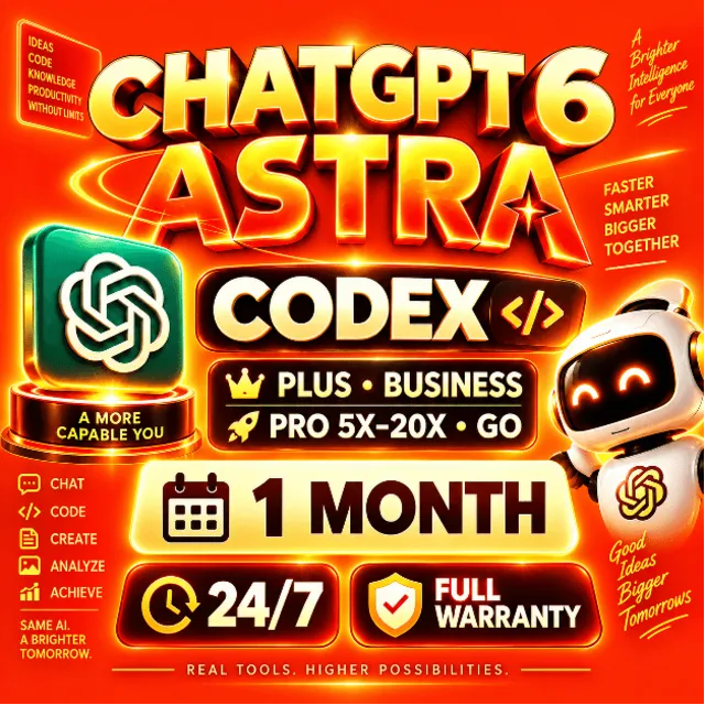 [24/7] CHATGPT ⚡ GPT-6 ASTRA + CODEX | PLUS | BUSINESS | PRO 5X / 20X | GO | ГАРАНТИЯ