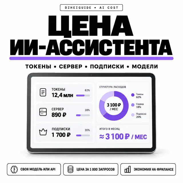 Калькулятор стоимости ИИ-ассистента: токены, сервер, подписки - By DzheiGuide