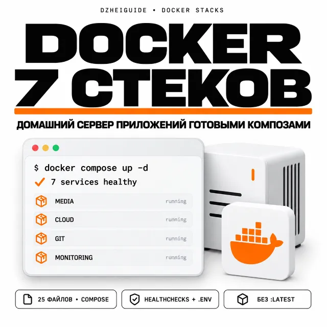Docker-набор: домашний сервер приложений — 7 готовых стеков - By DzheiGuide