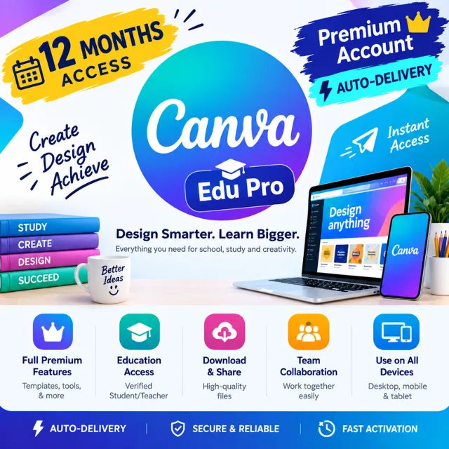 Canva Education Pro (1 год) | Премиум-аккаунт | автоматическая доставка