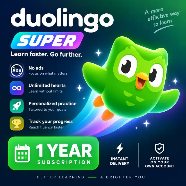 SUPER DUOLINGO | ПОДПИСКА НА 1 ГОД | ССЫЛКА ДЛЯ АКТИВАЦИИ | МГНОВЕННАЯ ДОСТАВКА