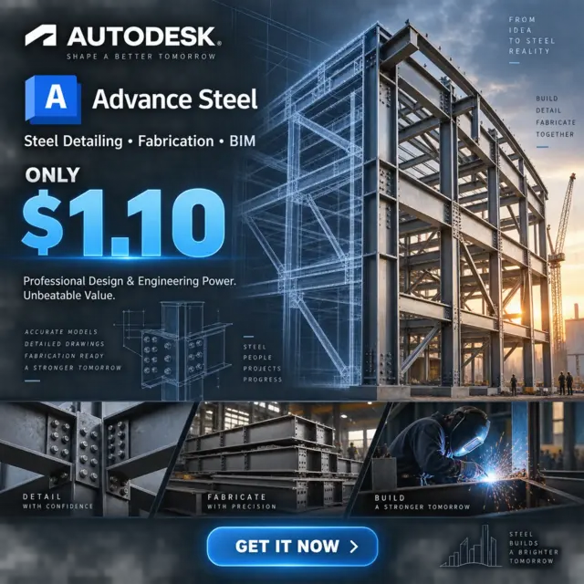 Autodesk Advance Steel | Версии 2027/2026/2025/2024 (при наличии) | 6 месяцев | На ва