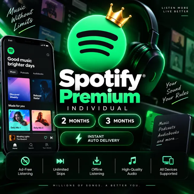 Spotify Premium Individual | 2 месяца / 3 месяца | Активация по e-mail покупателя