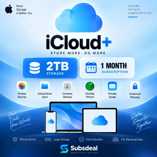 iCloud+ 2 ТБ на 1 месяц Семейный доступ Быстрая активация