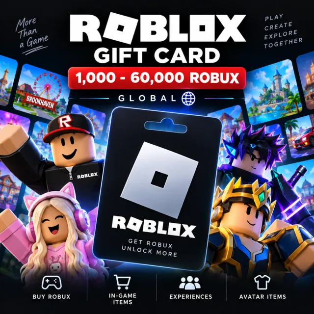 ПОДАРОЧНАЯ КАРТА ROBLOX | 1000 – 60 000 ROBUX (ROBLOX) | GLOBAL